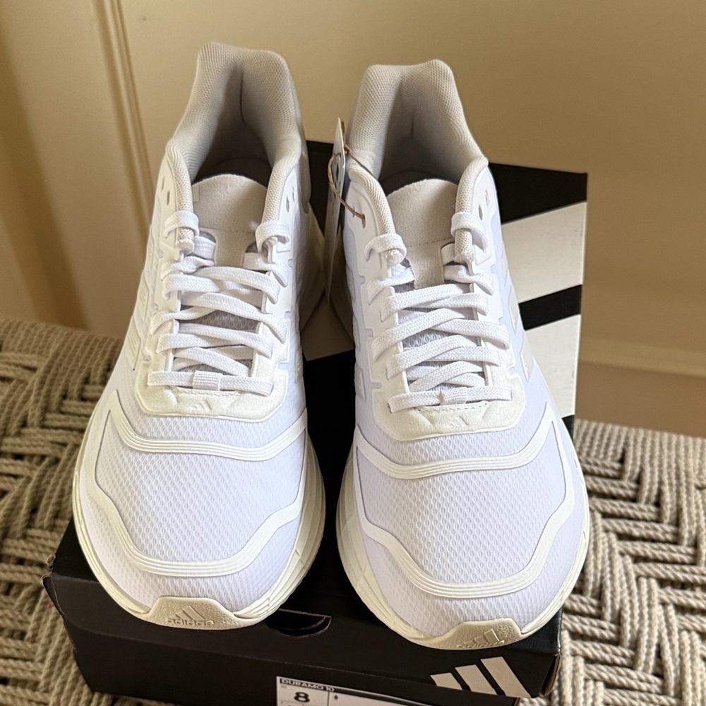 Adidas Duramo 10 Women's Size 8 SL 2.0 White Sneaker Running Shoe HP2388 NEW